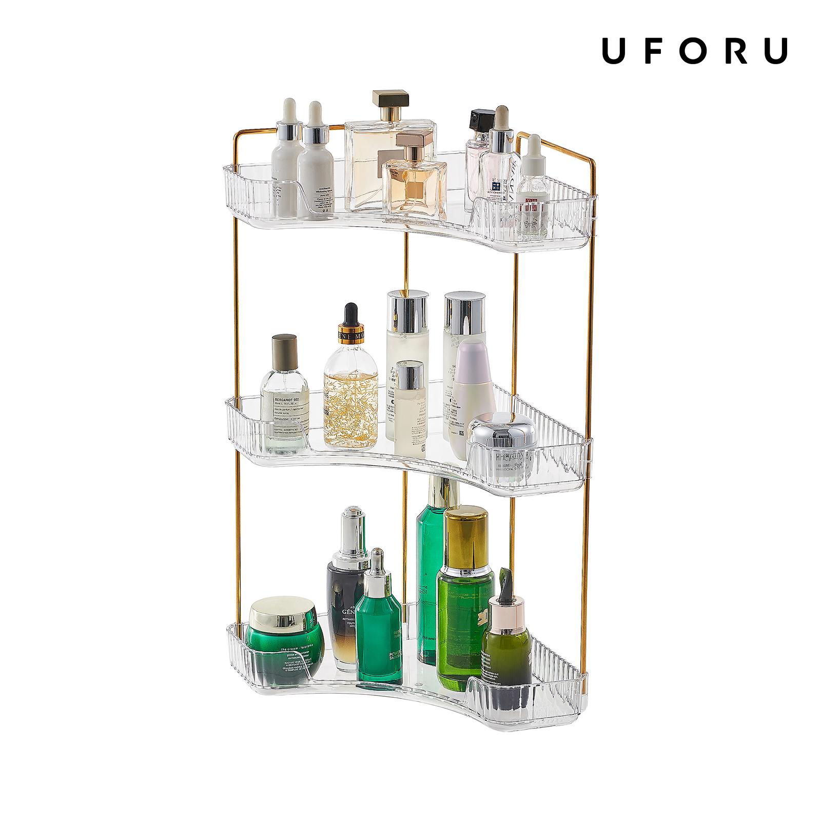 Luxury Gold Skincare - Étagère de rangement d'angle à 3