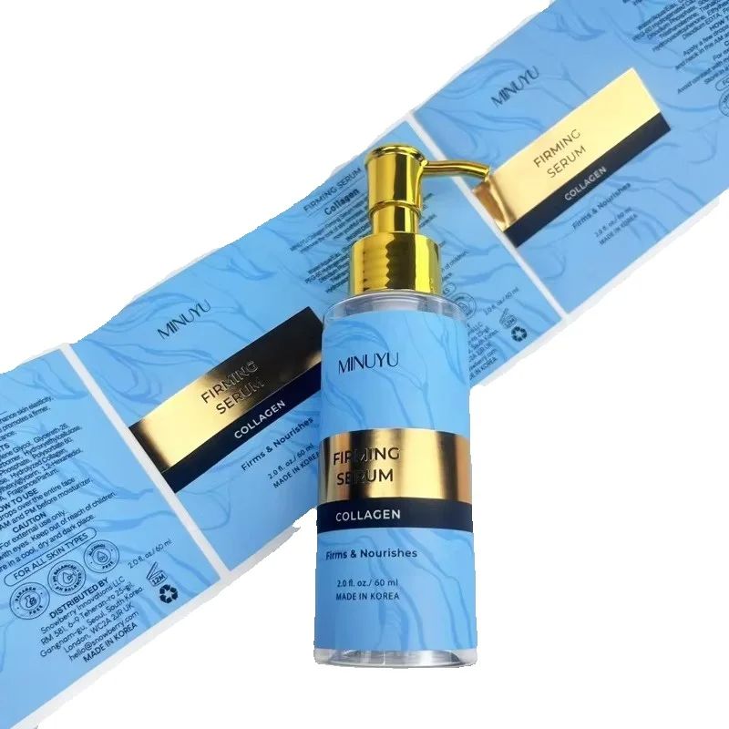 Luxury Gold Skincare - Autocollants biodégradables imprimés personnalisés | Étiquettes